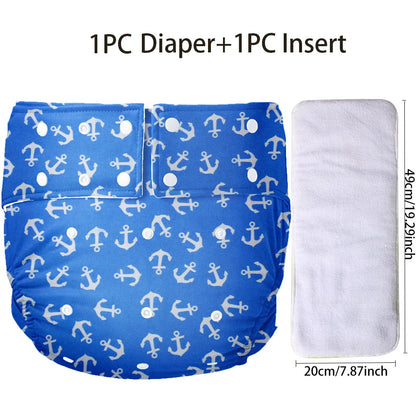 Washable ABDL Cute Cloth Diaper + Insert (Colors)