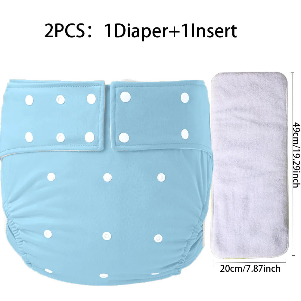 Washable ABDL Cute Cloth Diaper + Insert (Colors)