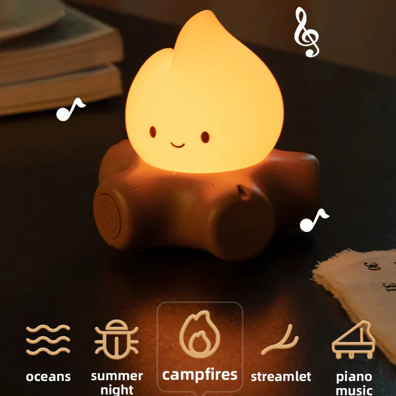 Campfire Night Light With White Noise