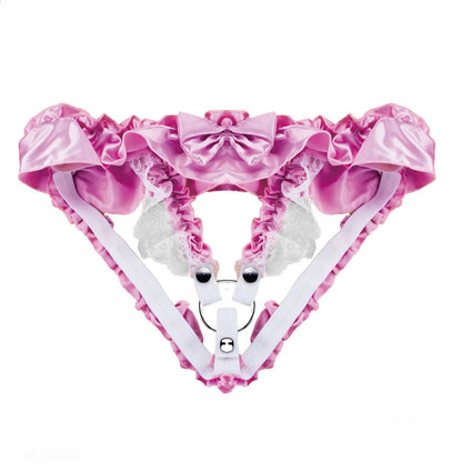Pink Sissy Chastity Cage Ruffle Panties