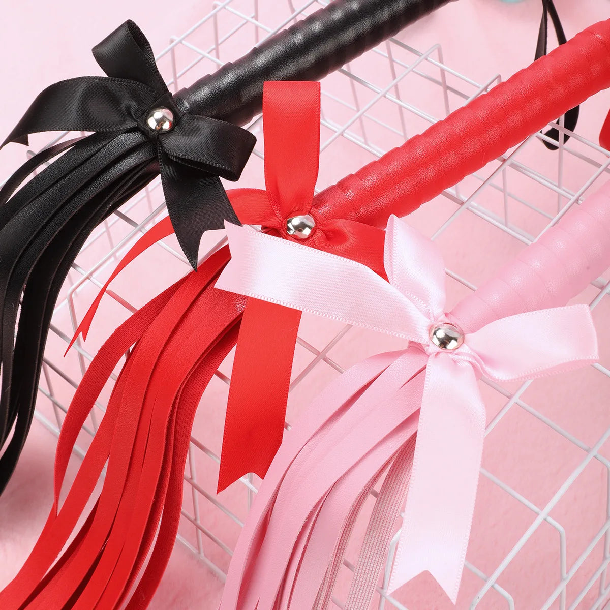 Kawaii Pink PU Leather Bow Flogger (Colors)