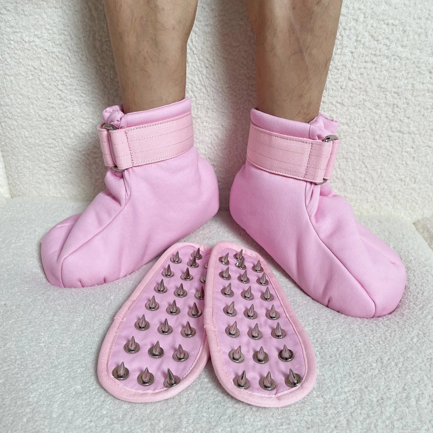 Pink Magnetic Locking Restraint Booties (Small–Large)