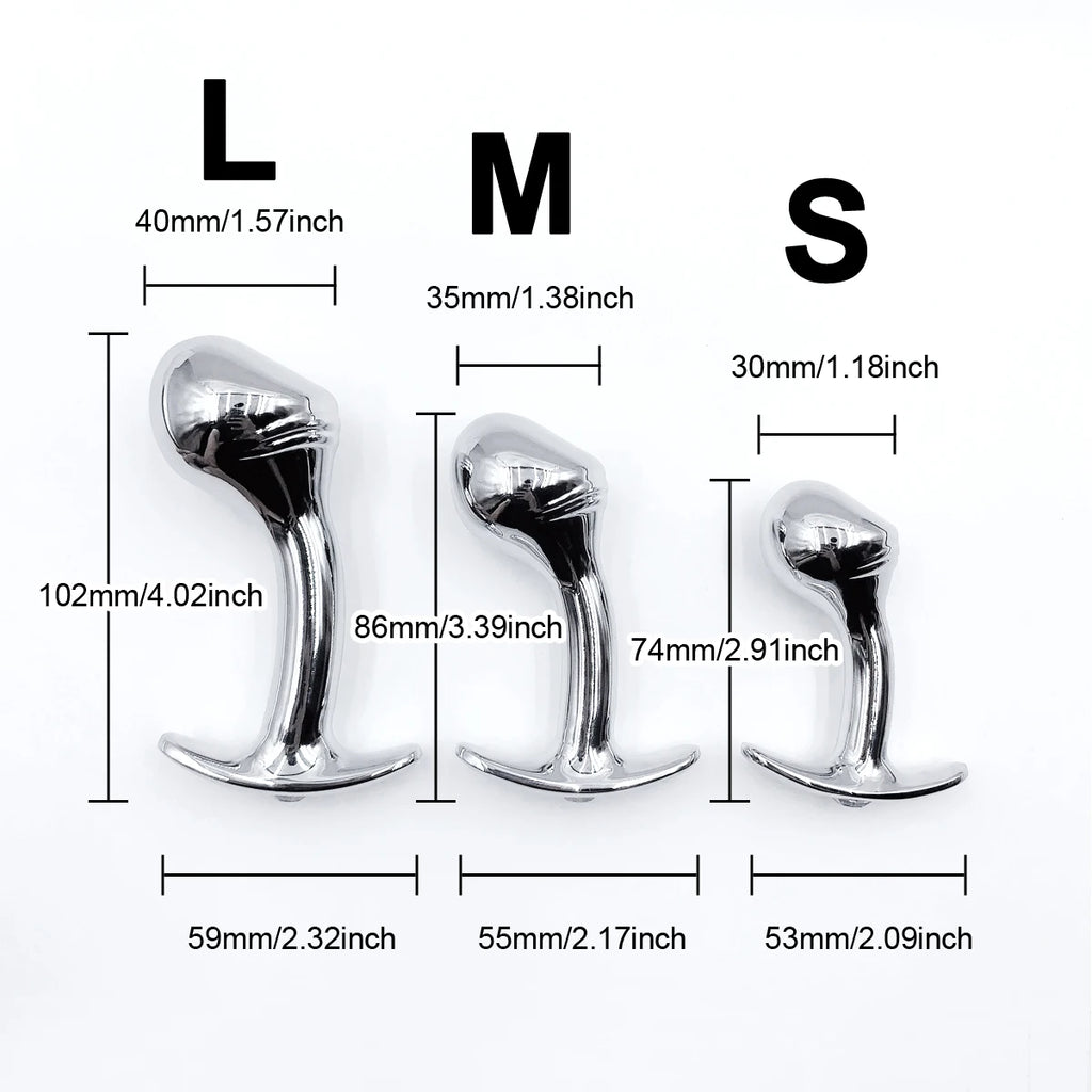 Gem Base Sleek Tapered Stainless Steel Anal Plug