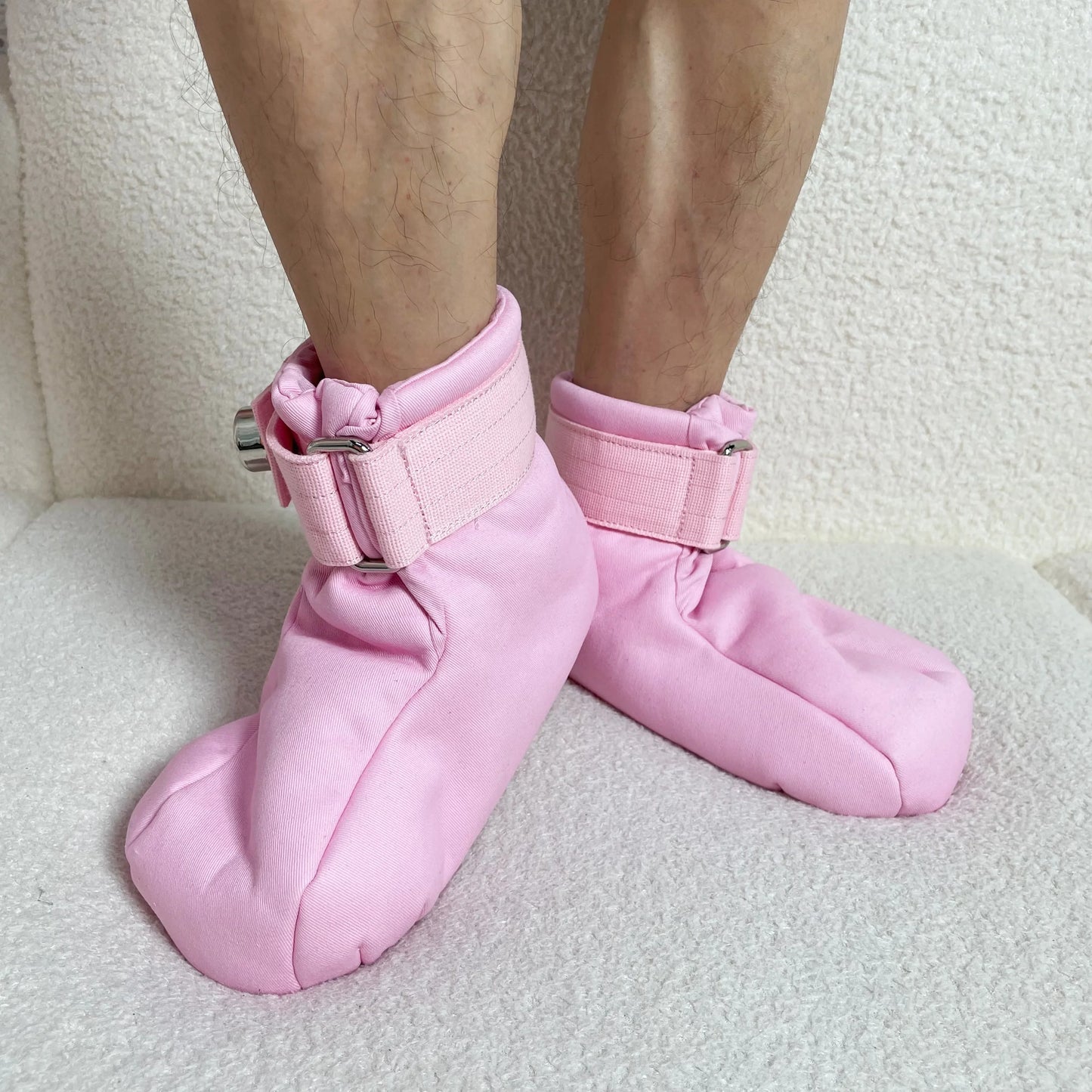 Pink Magnetic Locking Restraint Booties (Small–Large)