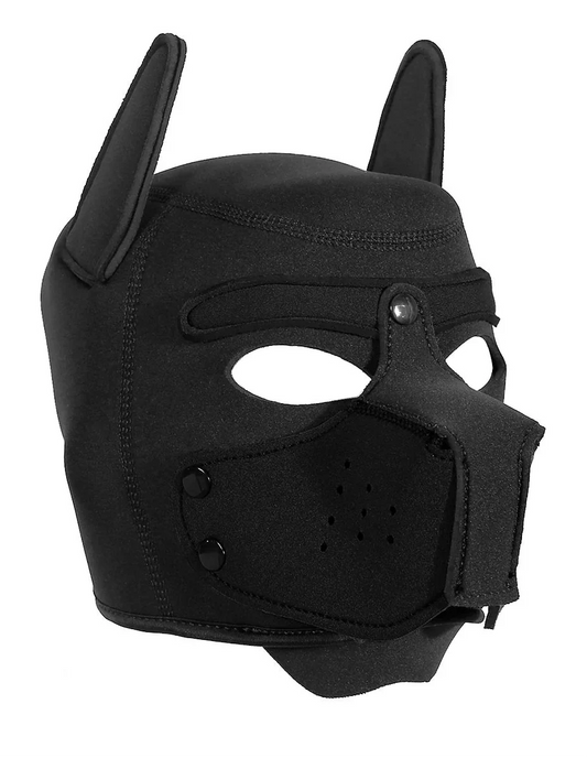 Black Neoprene Puppy Play Hood