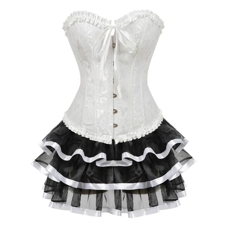 Plus Size Corset Dress & Tutu Skirt Set
