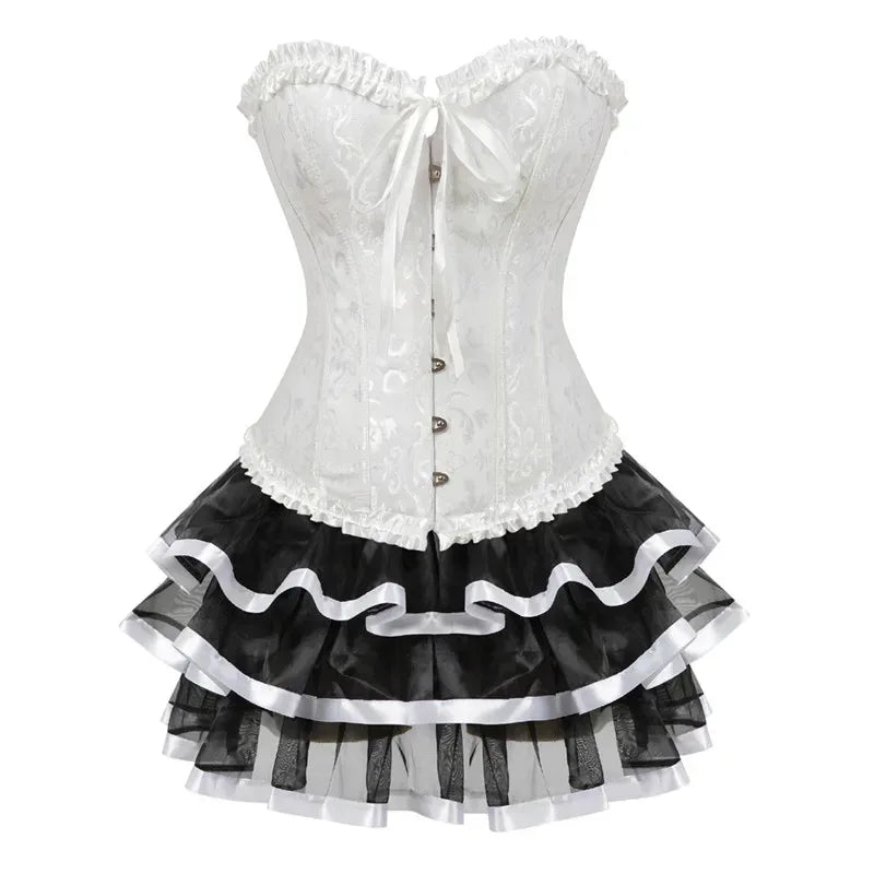Plus Size Corset Dress & Tutu Skirt Set - Puppy's Aesthetics