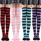 Sweet Stripe Thigh High Stockings (Colors)