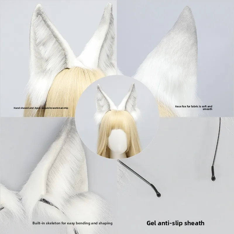 Snowy Arctic Fox Ears Headband