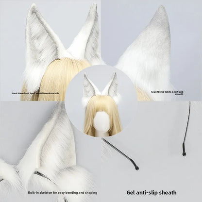 Snowy Arctic Fox Ears Headband