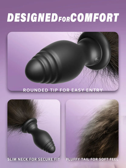 Vibrating Soft Petplay Anal Tail