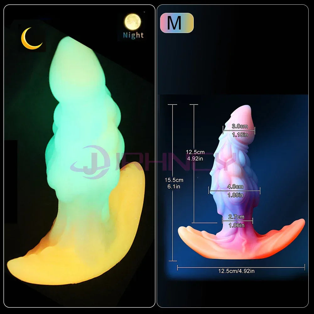 Glow Dragon Silicone Dildo Plug - Puppy's Aesthetics