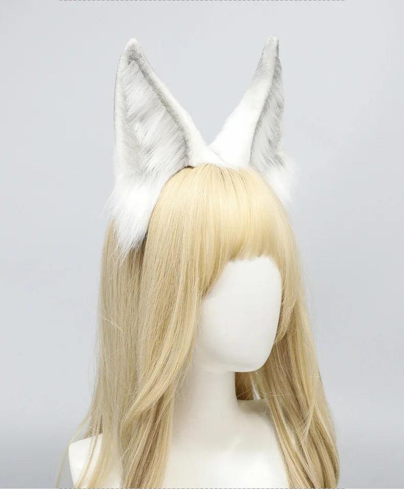 Snowy Arctic Fox Ears Headband