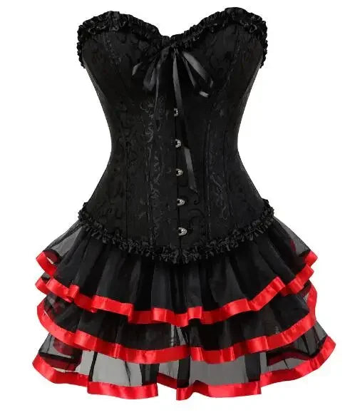 Plus Size Corset Dress & Tutu Skirt Set