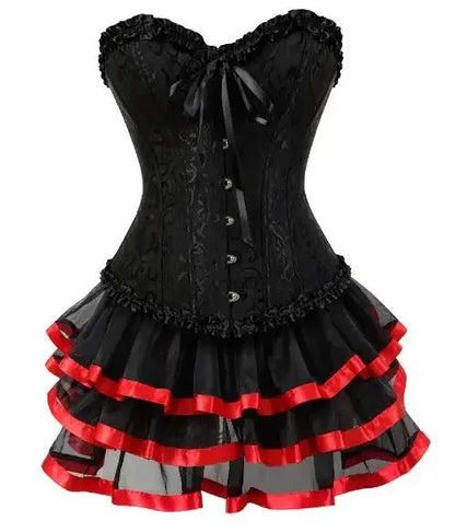 Plus Size Corset Dress & Tutu Skirt Set - Puppy's Aesthetics