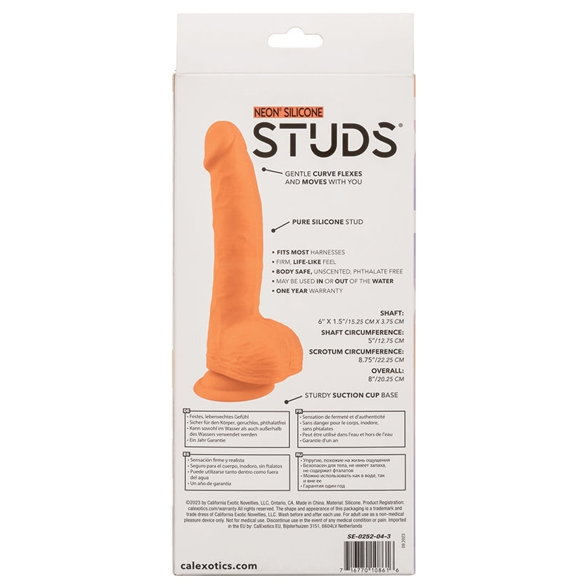 Neon Silicone Studs-Orange 6