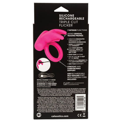 Silicone Rechargeable Triple Clit Flicker
