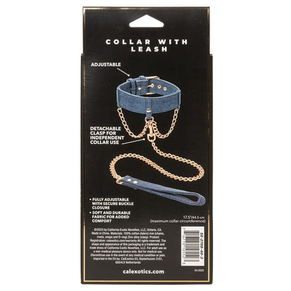 Ride 'Em Premium Denim Collection Collar With Leash