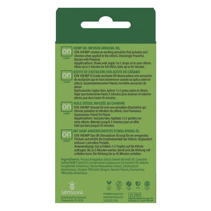 Sensuva ON Hemp Arousal Oil 5ml Bottle Medium Box