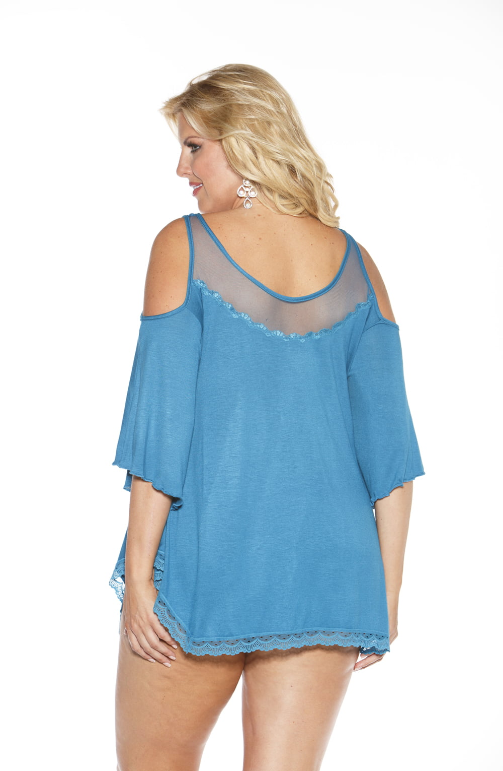 Sleepshirt with Lace and G-String (Sapphire)