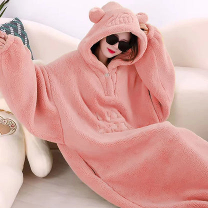 Oversized Soft Fleece Hooded Blanket (Colors)