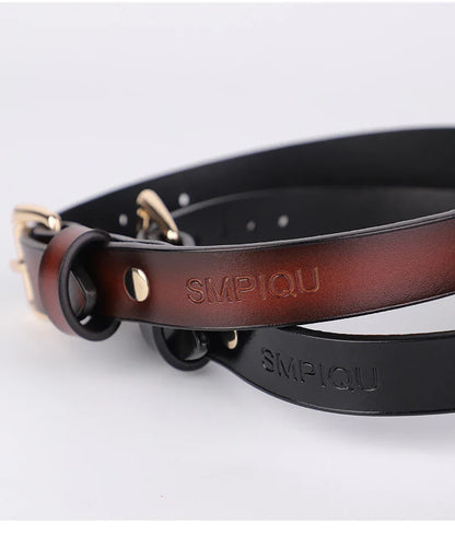 Genuine BDSM Leather Collar with Leash