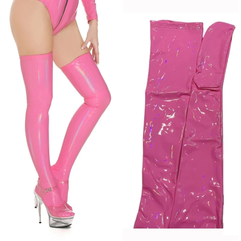 Wetlook Thigh High Stockings