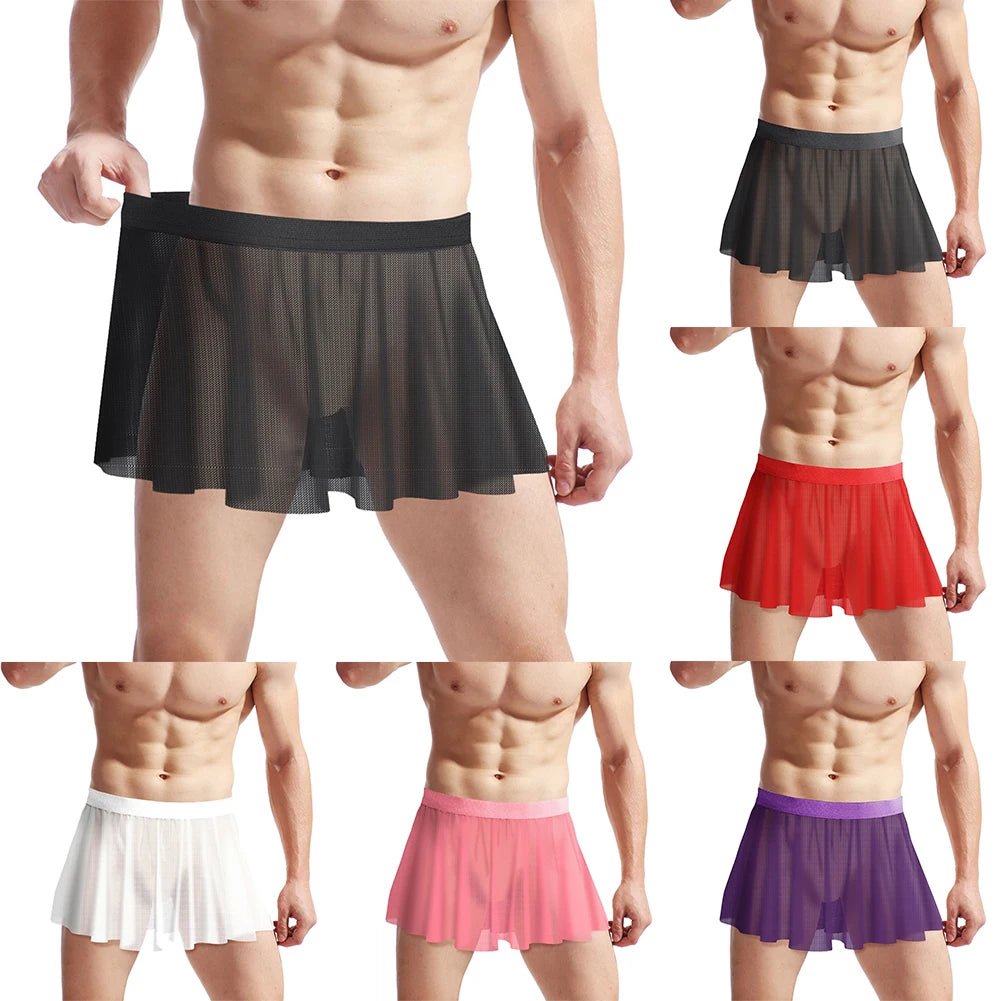 Sissy Mesh Pleated Skirt