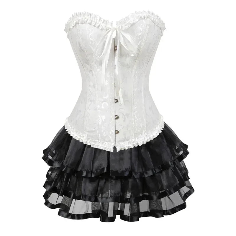 Plus Size Corset Dress & Tutu Skirt Set - Puppy's Aesthetics