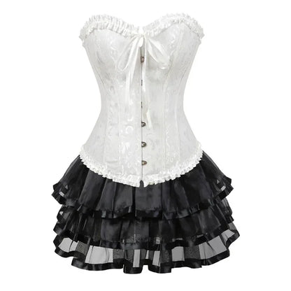 Plus Size Corset Dress & Tutu Skirt Set - Puppy's Aesthetics