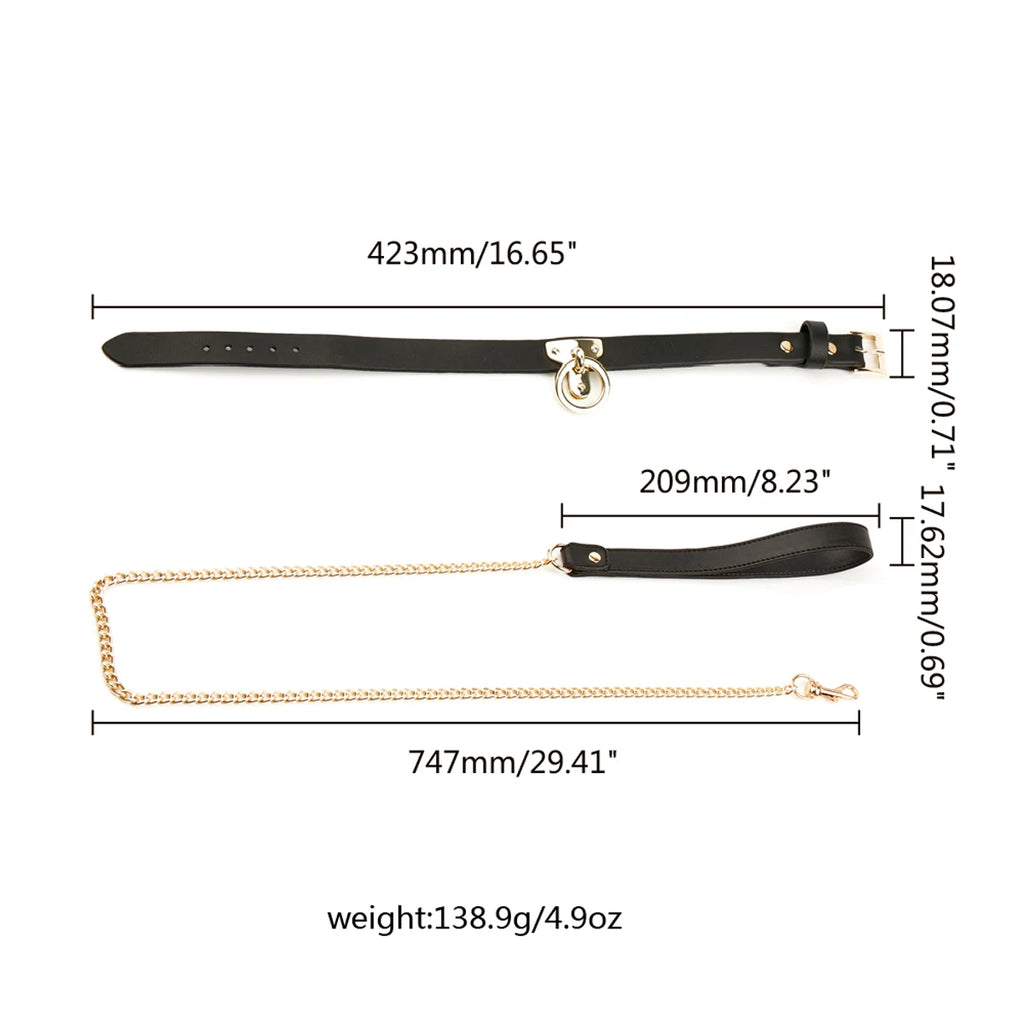 Pink PU Leather Collar & Leash