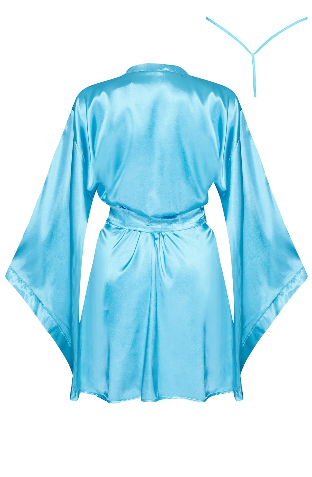 Samira Satin Peignoir Robe (Turquoise)