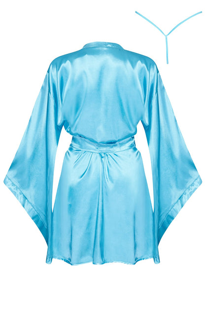Samira Satin Peignoir Robe (Turquoise)