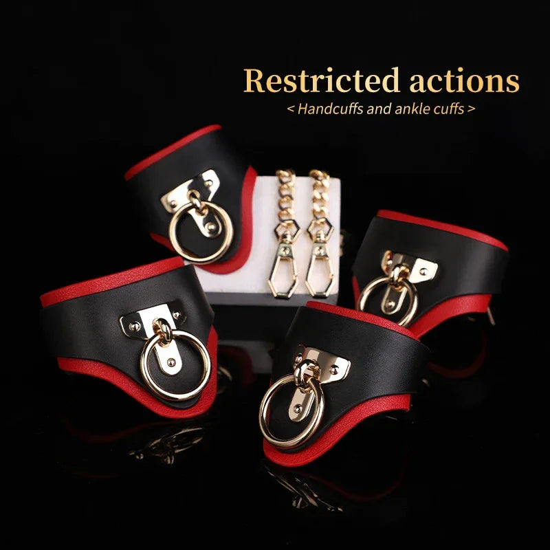 Genuine Leather Bondage Cuffs - Puppy's Aesthetics