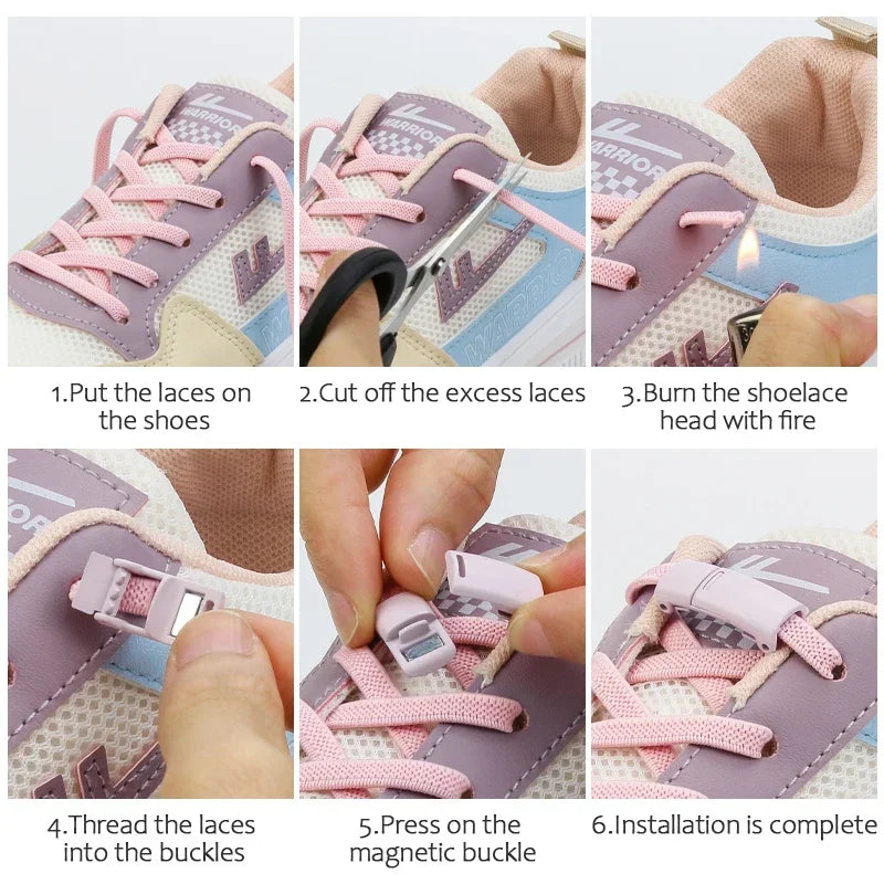 Easy-Step Magnetic No-Tie Shoelaces (Colors)