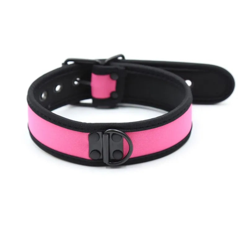Pink Neoprene Puppy Play Collar