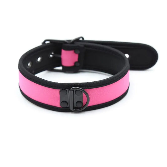 Pink Neoprene Puppy Play Collar