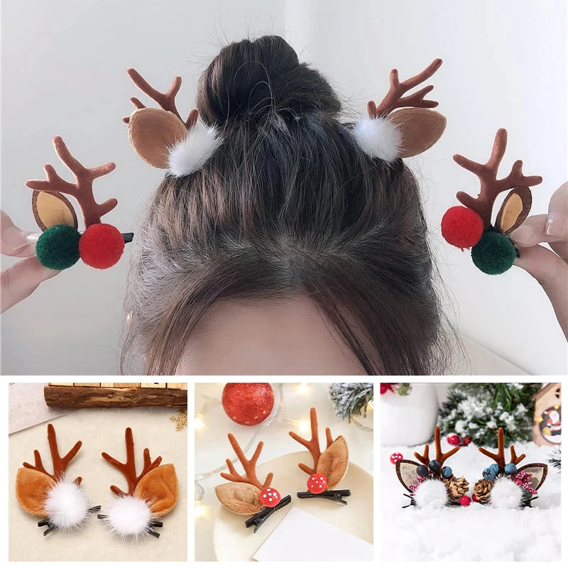 Christmas Antler Deer Ear Hairpins