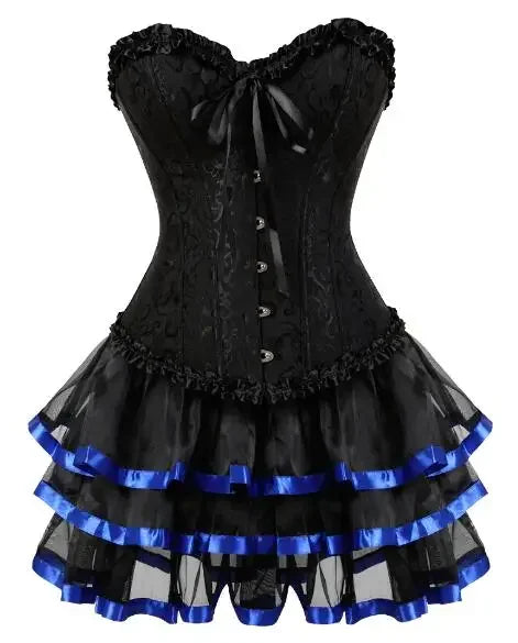 Plus Size Corset Dress & Tutu Skirt Set
