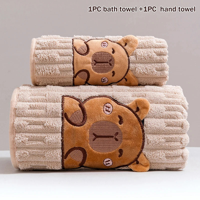 Capybara Cuddle Towel Set (2 Piece)