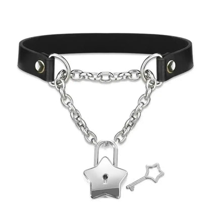 Submissive Heart Lock Stainless Steel Collar