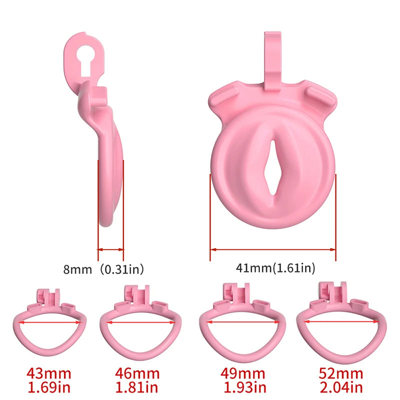 Adjustable Chastity Cage Set with Rings