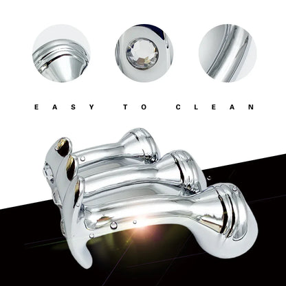 Gem Base Sleek Tapered Stainless Steel Anal Plug - Puppy's Aesthetics
