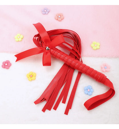 Kawaii Pink PU Leather Bow Flogger (Colors)