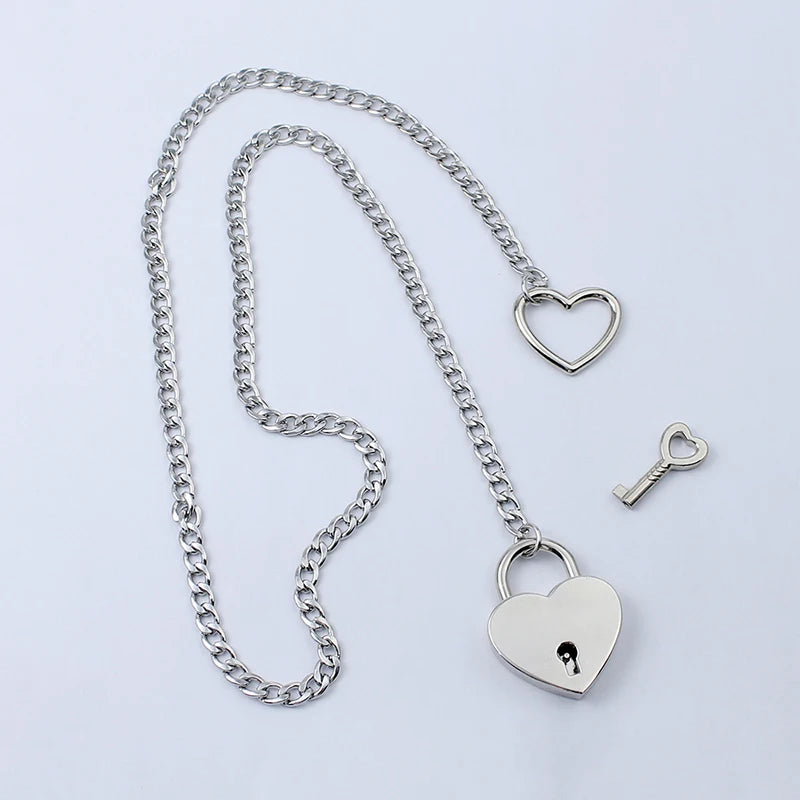 Submissive Day Collar Heart Locker With Key (Colors)