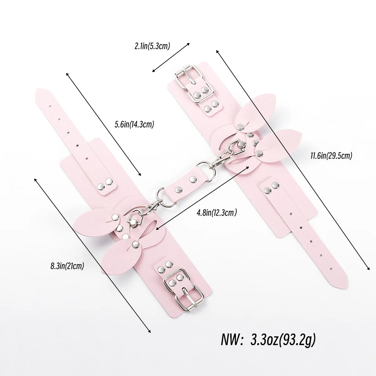 BDSM Pink Bunny Ears Wrist Cuffs