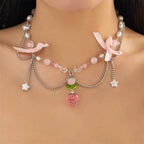 Berry Baby Bow Necklace - Puppy's Aesthetics