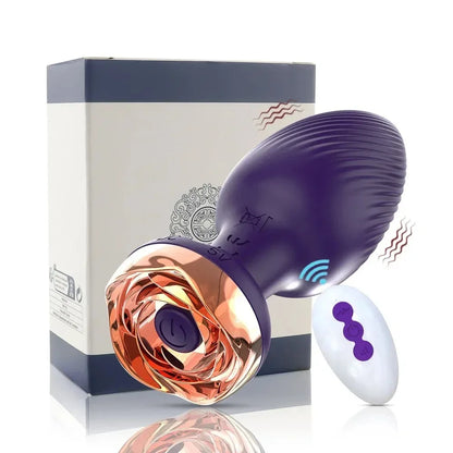 Rose Vibrator Anal Plug Remote-Controlled - Puppy's Aesthetics