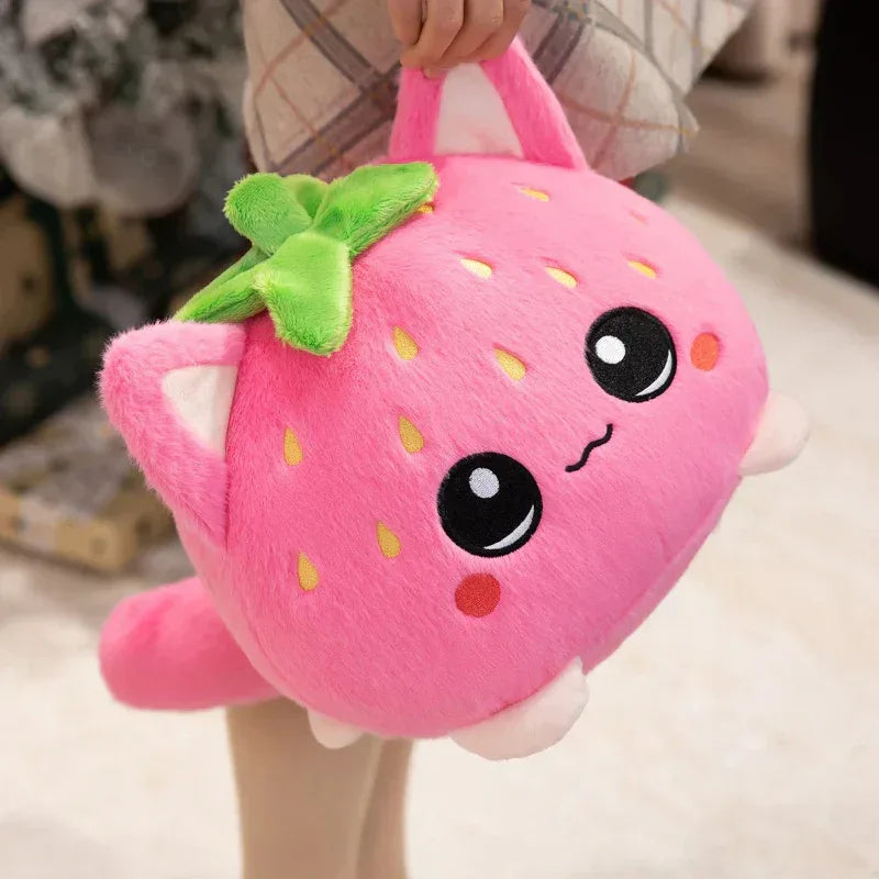 Kawaii Strawberry Cat Plushie - Puppy's Aesthetics