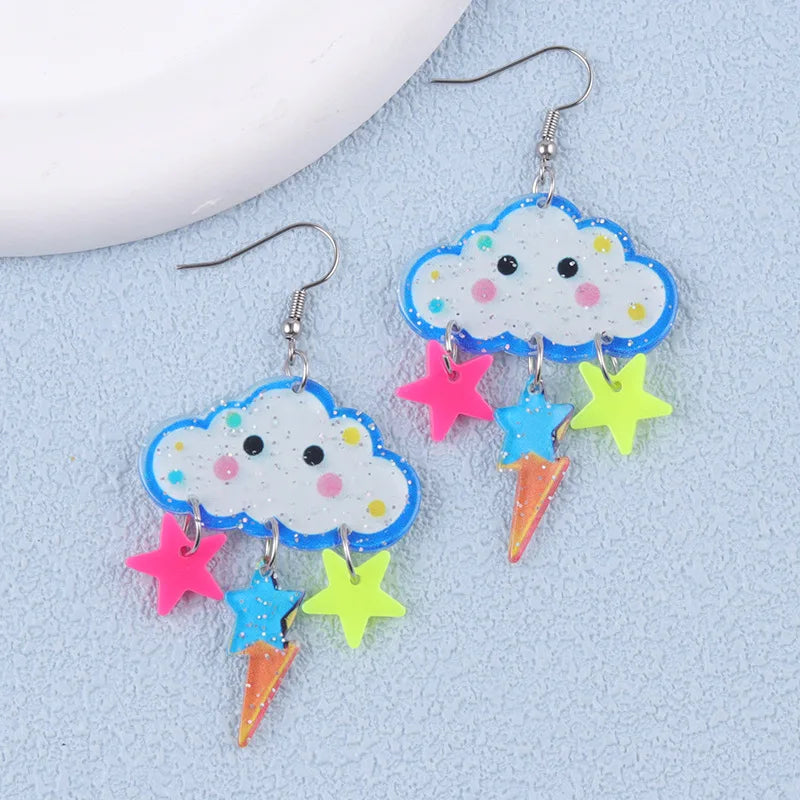 Stormy Skies Rainbow Drop Earrings (Colors) - Puppy's Aesthetics